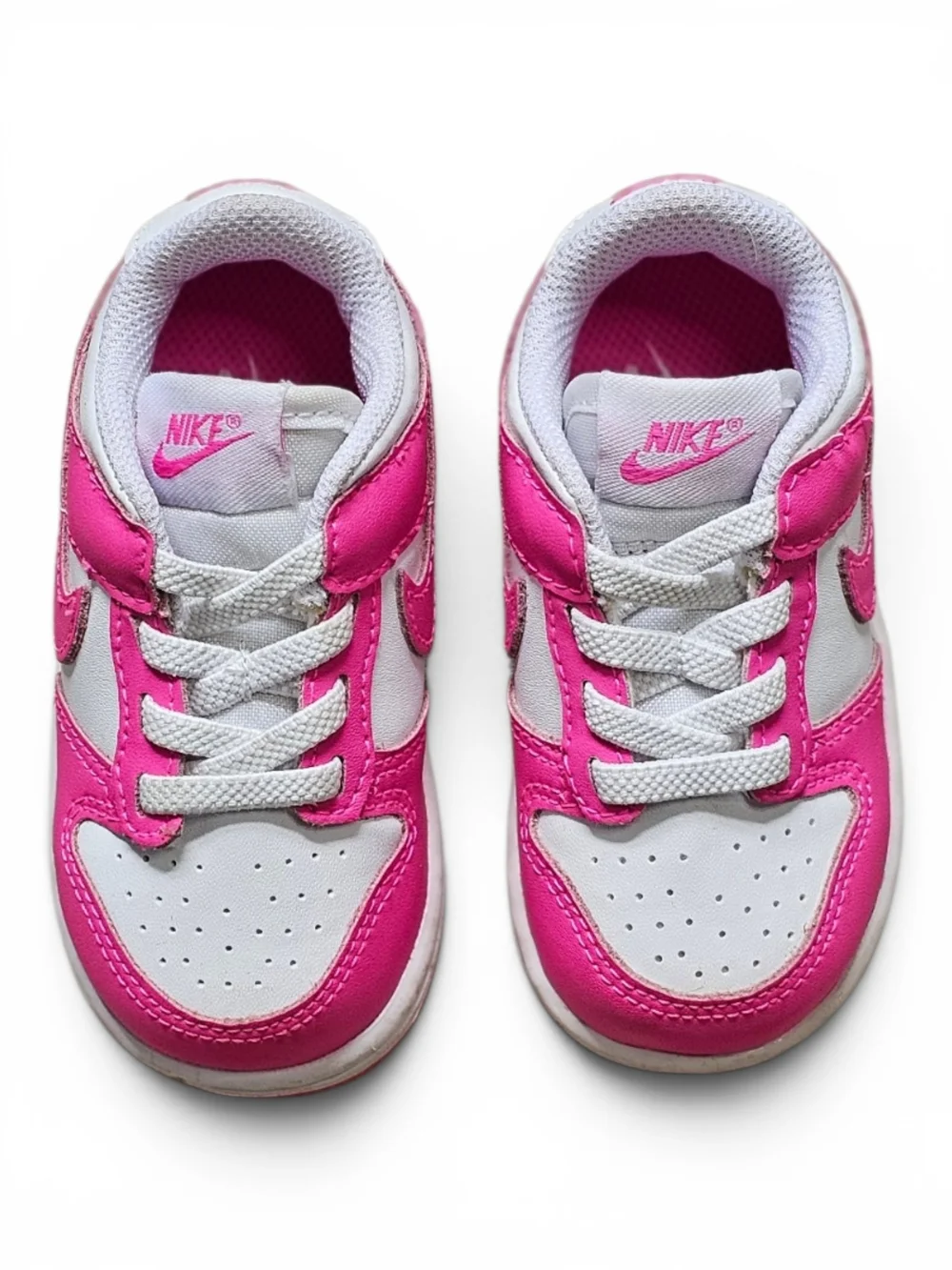 Nike Pink & White Low Top Sneakers Size 5C